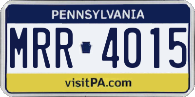 PA license plate MRR4015