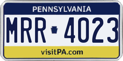 PA license plate MRR4023