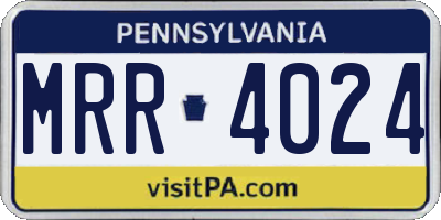 PA license plate MRR4024