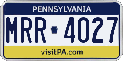 PA license plate MRR4027