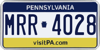 PA license plate MRR4028