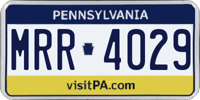 PA license plate MRR4029