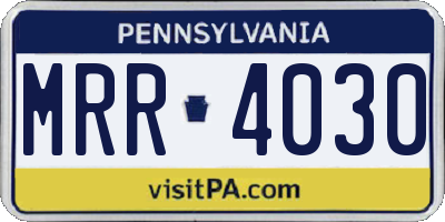 PA license plate MRR4030