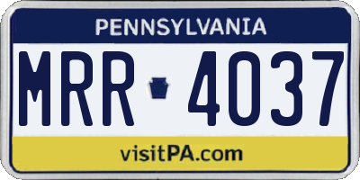 PA license plate MRR4037