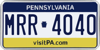 PA license plate MRR4040