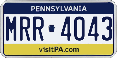 PA license plate MRR4043