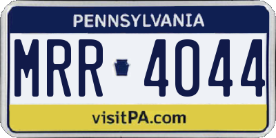 PA license plate MRR4044