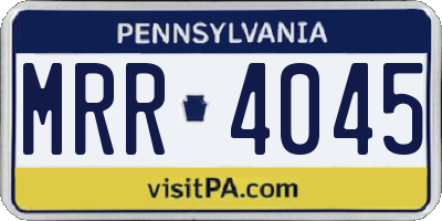 PA license plate MRR4045