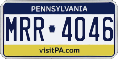 PA license plate MRR4046