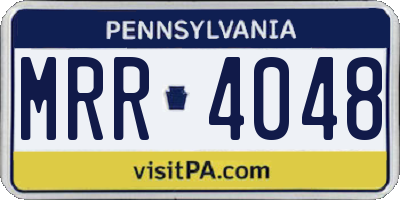 PA license plate MRR4048
