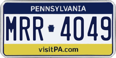 PA license plate MRR4049