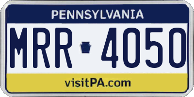 PA license plate MRR4050