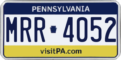 PA license plate MRR4052