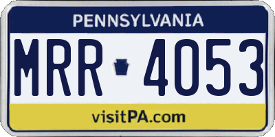 PA license plate MRR4053