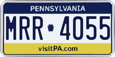 PA license plate MRR4055