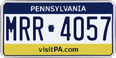 PA license plate MRR4057
