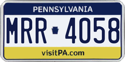 PA license plate MRR4058