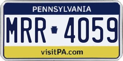 PA license plate MRR4059