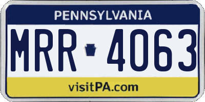PA license plate MRR4063