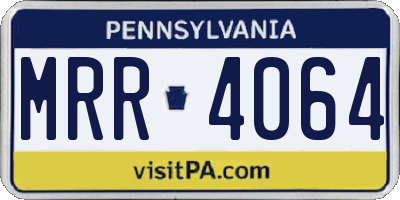 PA license plate MRR4064
