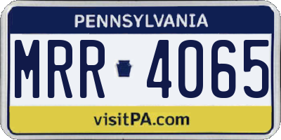 PA license plate MRR4065
