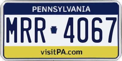 PA license plate MRR4067