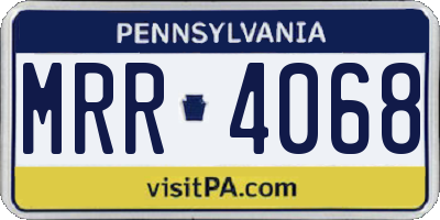 PA license plate MRR4068
