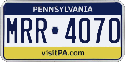 PA license plate MRR4070