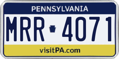 PA license plate MRR4071