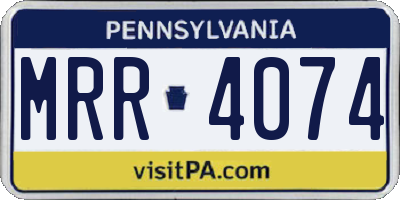 PA license plate MRR4074