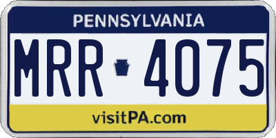 PA license plate MRR4075