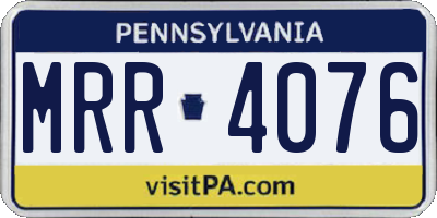 PA license plate MRR4076