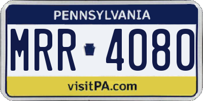 PA license plate MRR4080