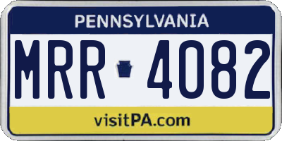 PA license plate MRR4082