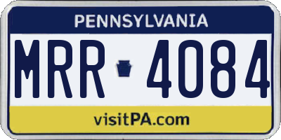 PA license plate MRR4084
