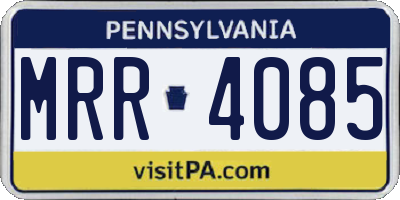 PA license plate MRR4085