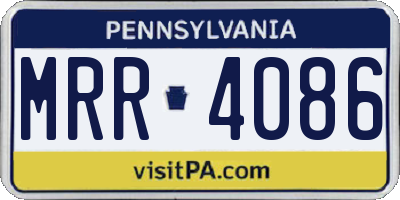PA license plate MRR4086
