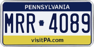PA license plate MRR4089