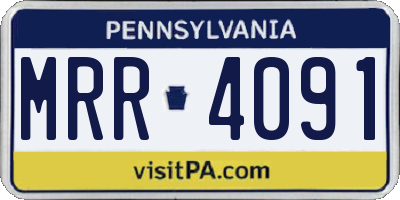 PA license plate MRR4091