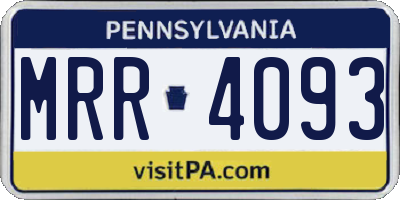 PA license plate MRR4093