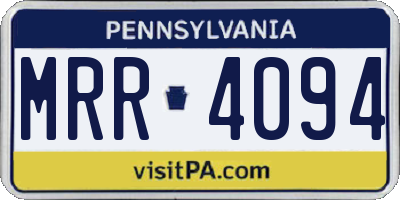 PA license plate MRR4094