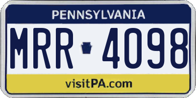 PA license plate MRR4098