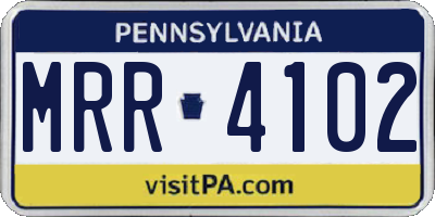 PA license plate MRR4102