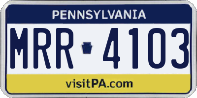 PA license plate MRR4103