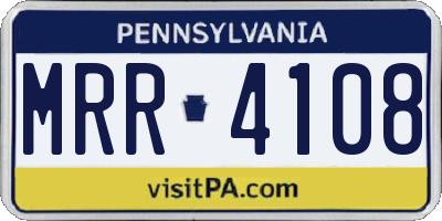PA license plate MRR4108