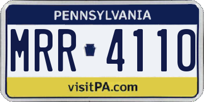 PA license plate MRR4110