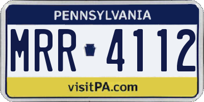 PA license plate MRR4112