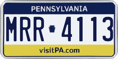 PA license plate MRR4113