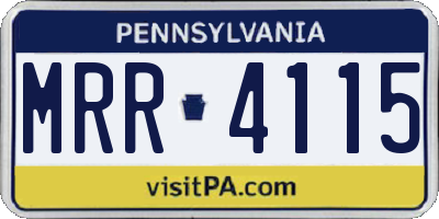 PA license plate MRR4115