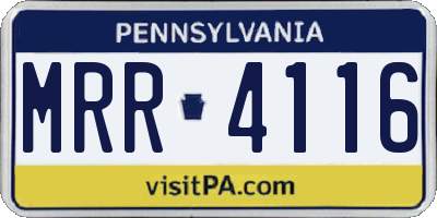PA license plate MRR4116